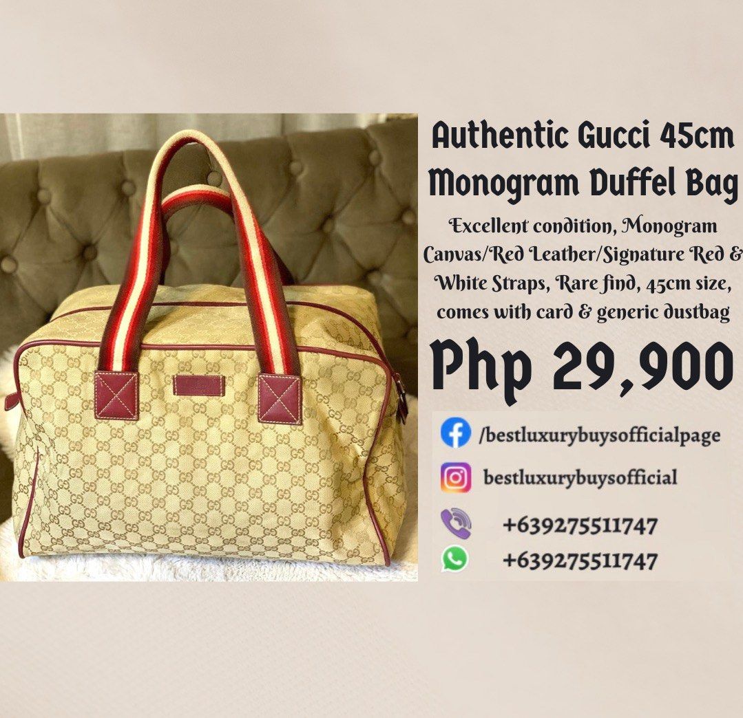 Authentic Gucci Vintage Travel Duffle Bag, Luxury, Bags & Wallets on  Carousell