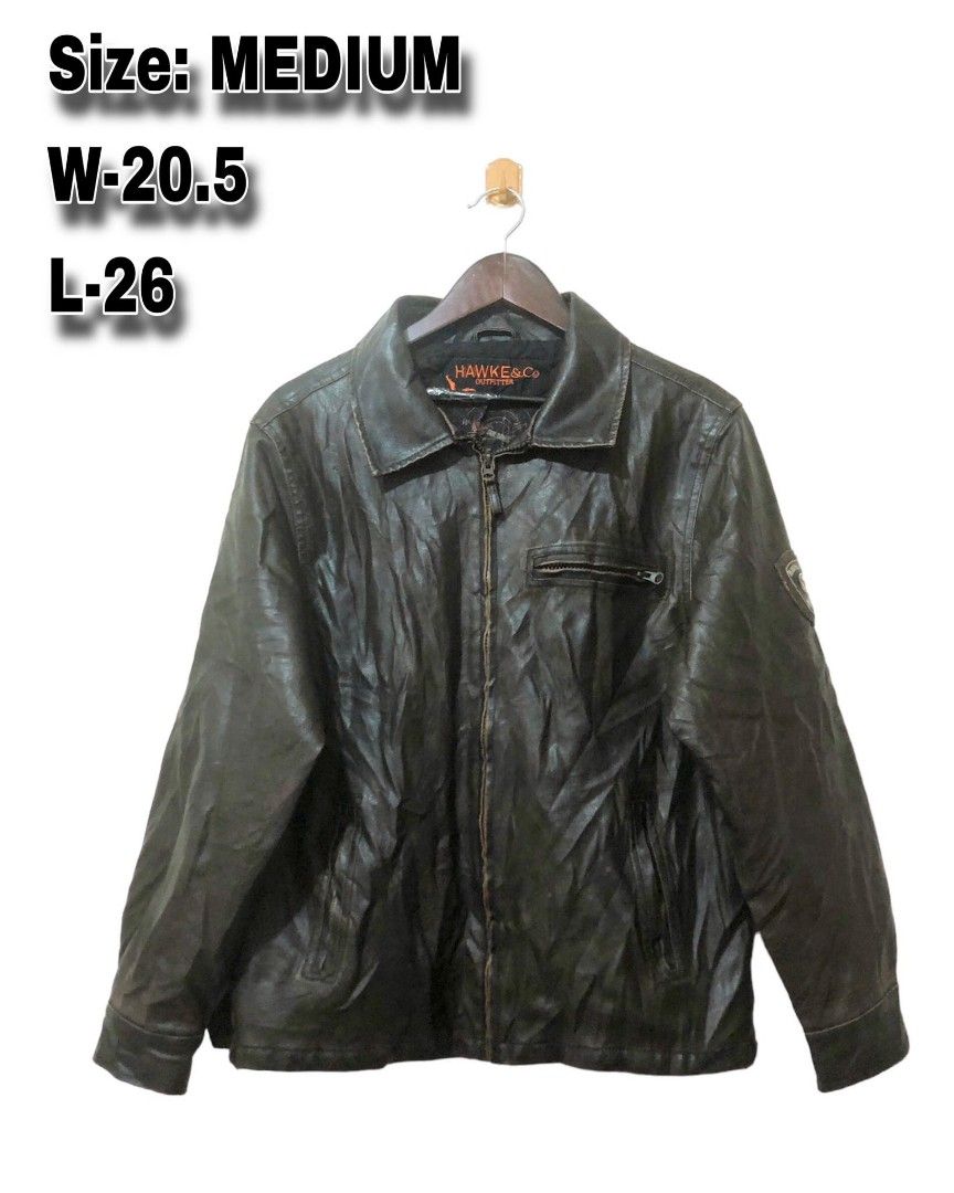 Authentic HAWKE Co. Outfitters Leather Jacket Men s Fashion