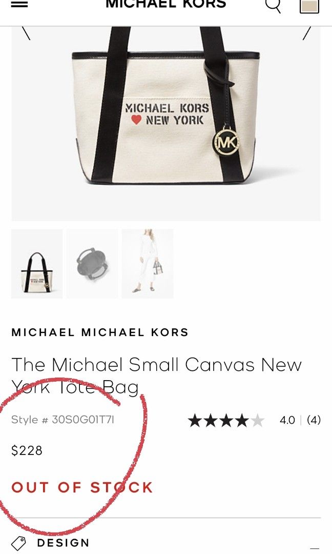 The Michael Small Canvas New York Tote Bag