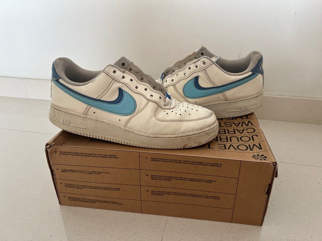 Size 11.5 Men- Nike Air Force 1 '07 LV8 Double Swoosh Blue Chill
