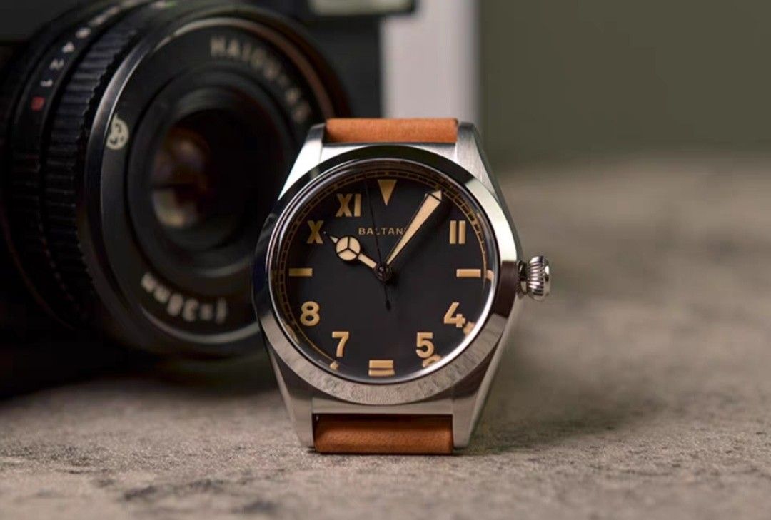Baltany Vintage WWII Military Automatic Watch, cal. NH38, stainless