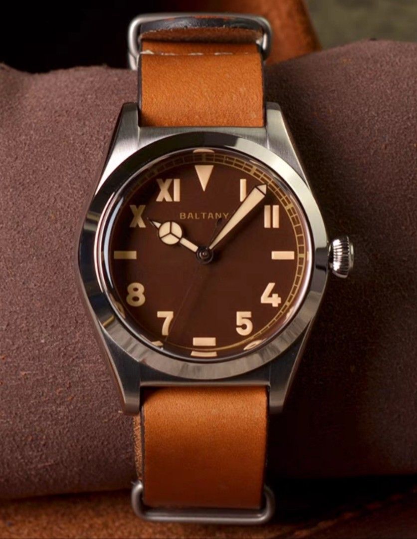 Baltany Vintage WWII Military Automatic Watch, cal. NH38, stainless