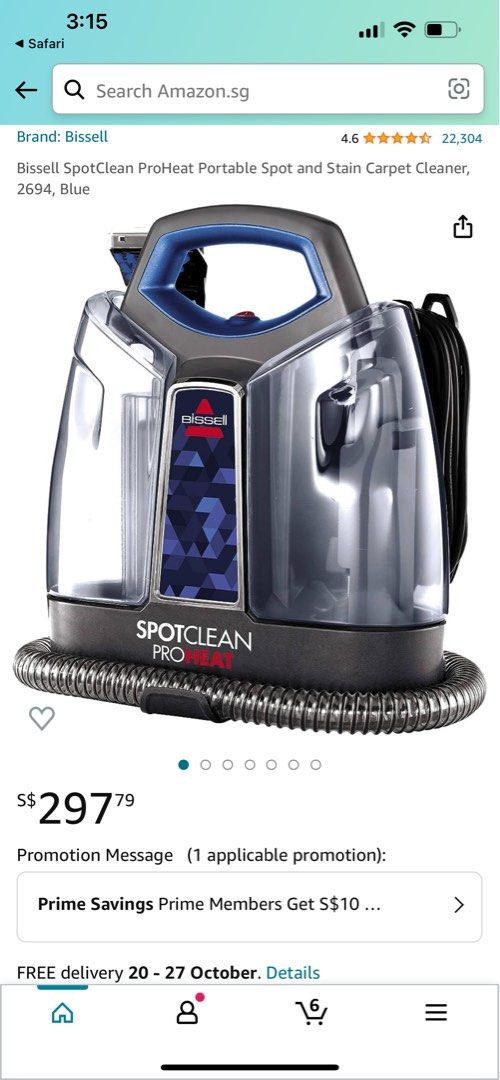 Bissell spotclean proheat model 2694, TV & Home Appliances, Vacuum