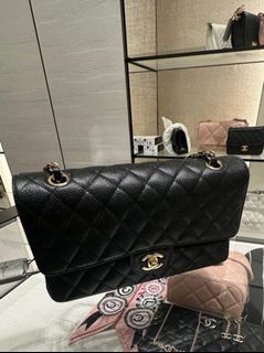 Chanel Womens CC Coco Mark Surpique Vintage Tote Handbag Brown Black Leather