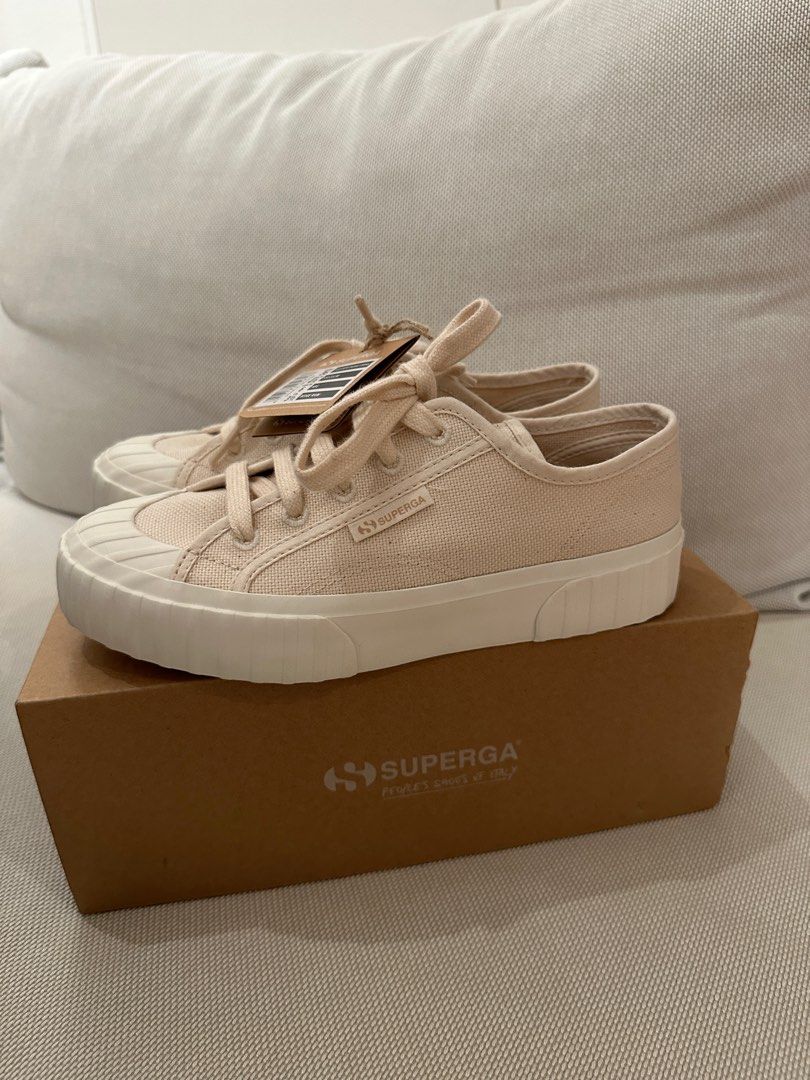BNWT Superga SUPERGA 2630 STRIPE ORGANIC BEIGE RAW Women s