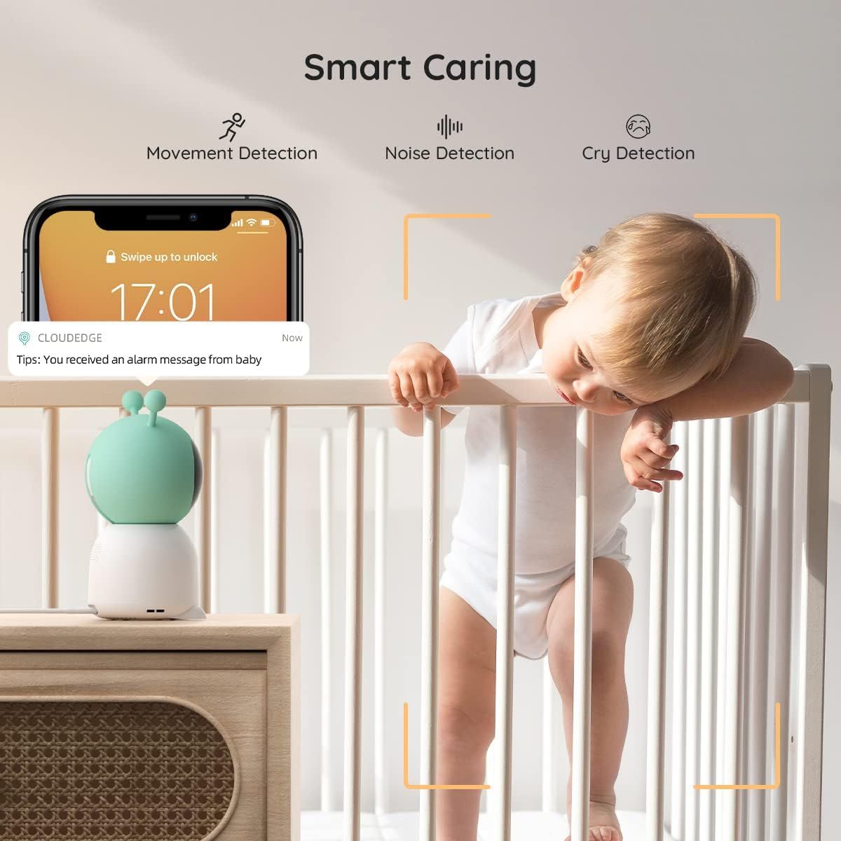 BOIFUN 5'' Video Baby Monitor with Camera and Audio, 2K HD Motion & Cry ...