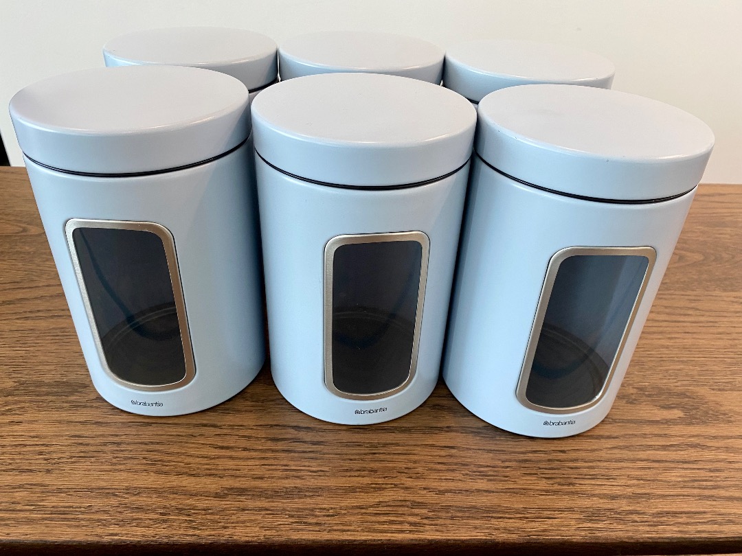 Brabantia Window Canisters Set of 3, 1.4 Litre, Furniture & Home Living