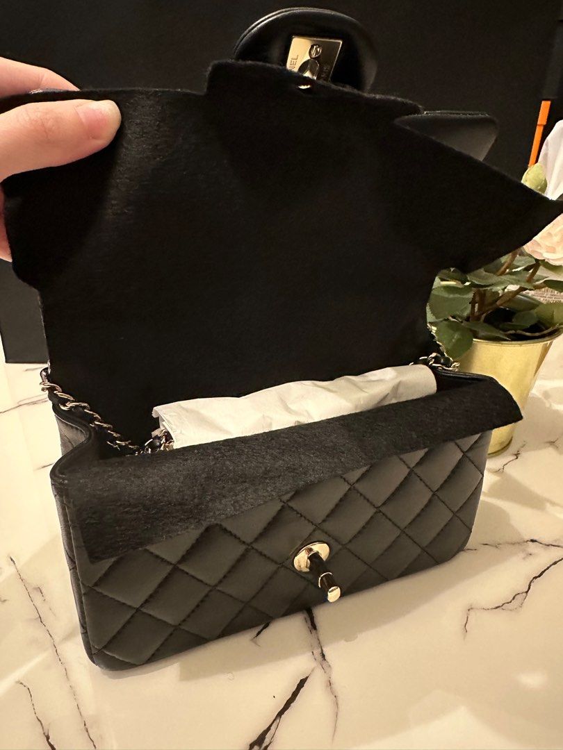 Brand new Chanel mini flap black rectangular bag in light gold hardware,  Luxury, Bags & Wallets on Carousell