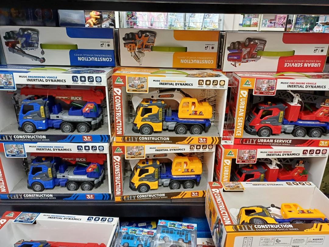 Brand New Toy Vehicles Trucks Set (Fire engine, Excavator and Crane ...