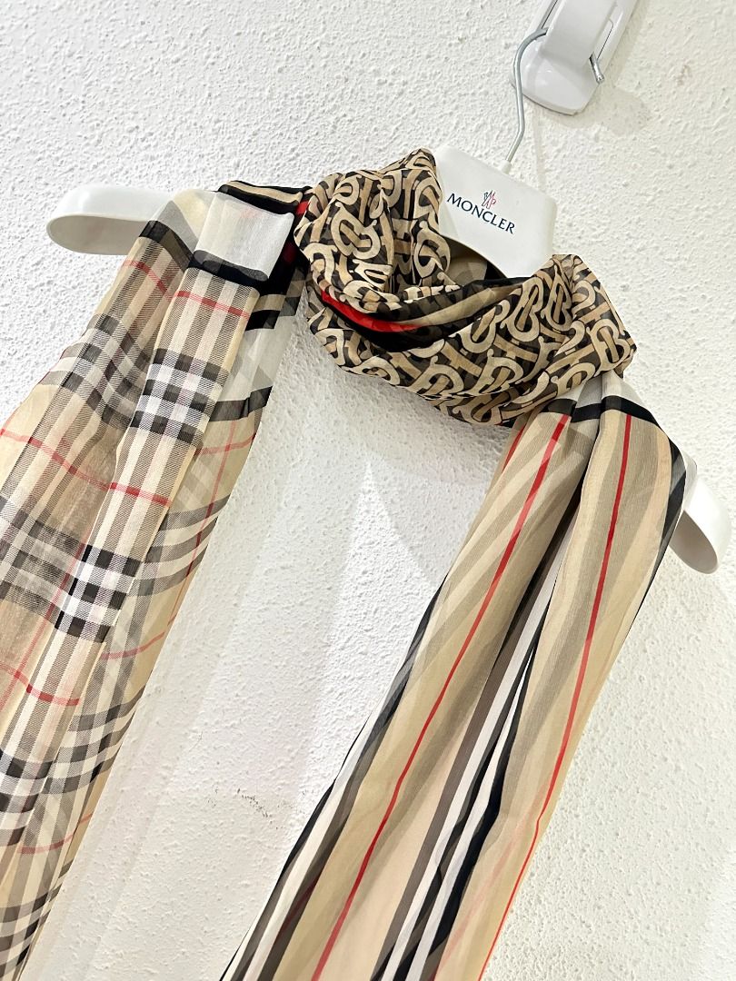 Burberry silk chiffon scarf sales