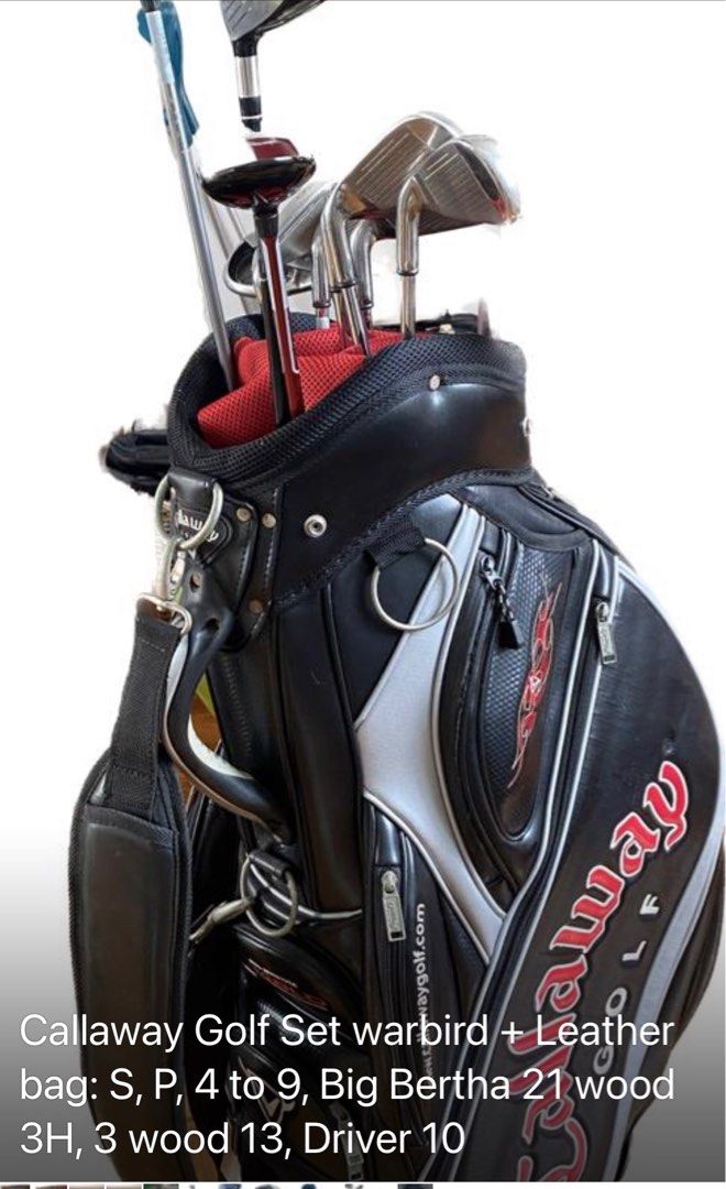 Callaway golf set Warbird with leather bag, Sports Equipment, Sports & Games, Golf on Carousell