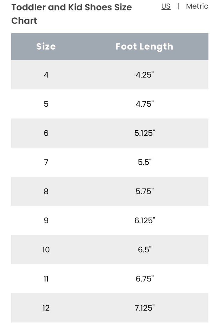 Carters size chart shoes best sale