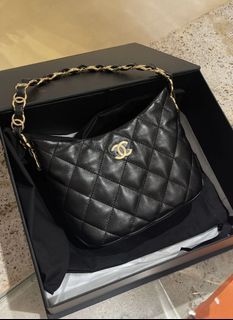 Chanel 22k hobo bag pink, 名牌, 手袋及銀包- Carousell