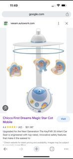 Chicco mobile projector for crib