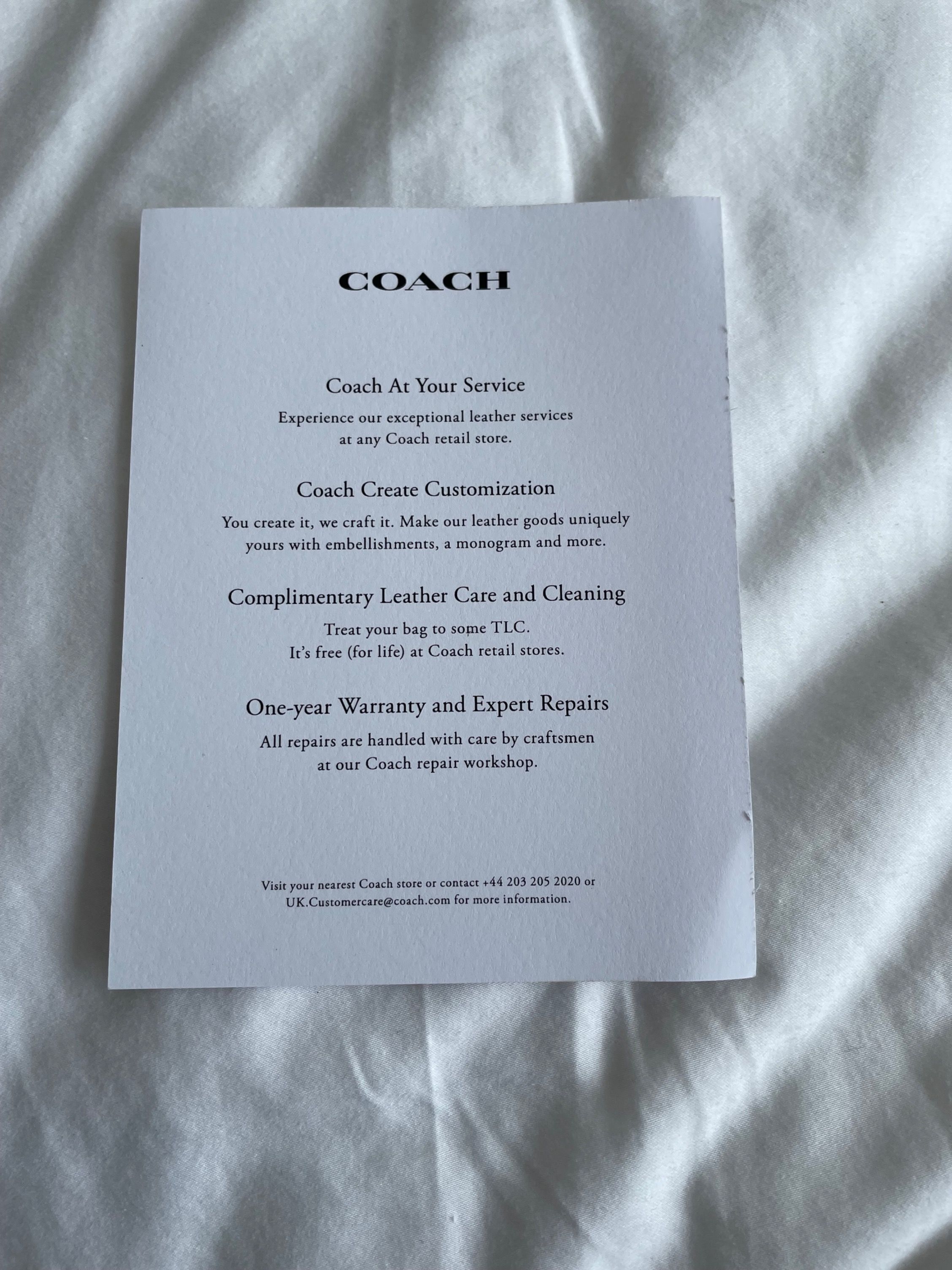 Coach bag repair service experience shop