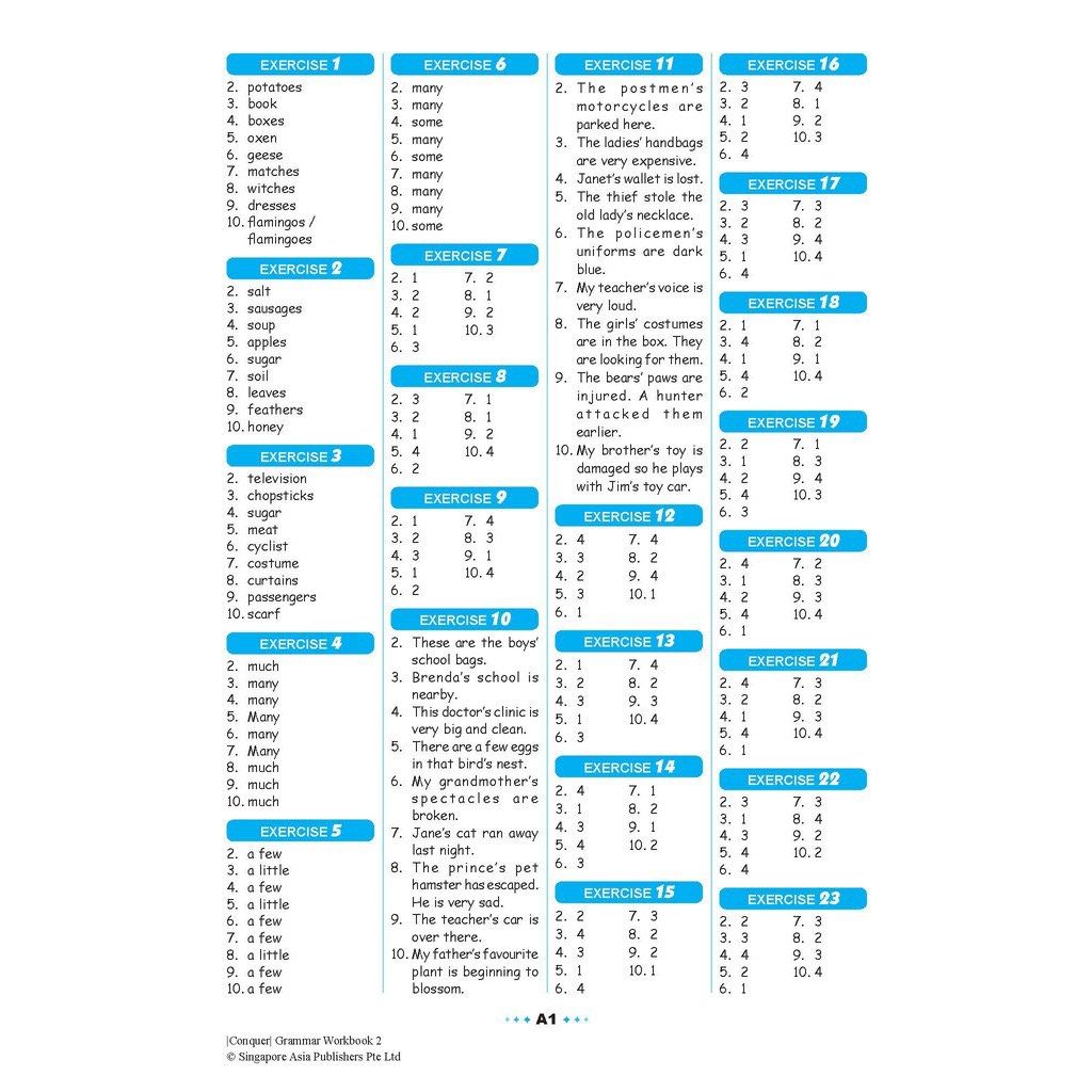 Conquer English Grammar For Primary Levels Workbook 1 - 6 | Skill-based ...