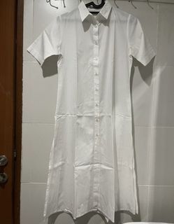 cottonink cotton ink kemeja t shirt kemeja dress midi white putih short sleeve lengan pendek 3/4 preloved second bekas thrift long panjang tunik tunic