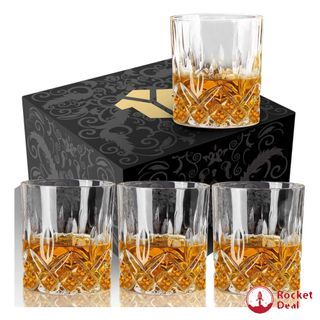 Farielyn-X Old Fashioned Whiskey glasses (Set of 6), 11 Oz Unique Bourbon  glass, Ultra-clarity Double Old Fashioned Liquor Vodka