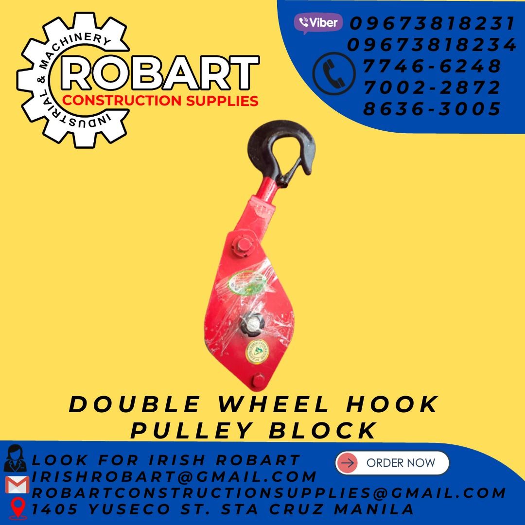 double wheel hook pulley block, Commercial & Industrial, Construction ...