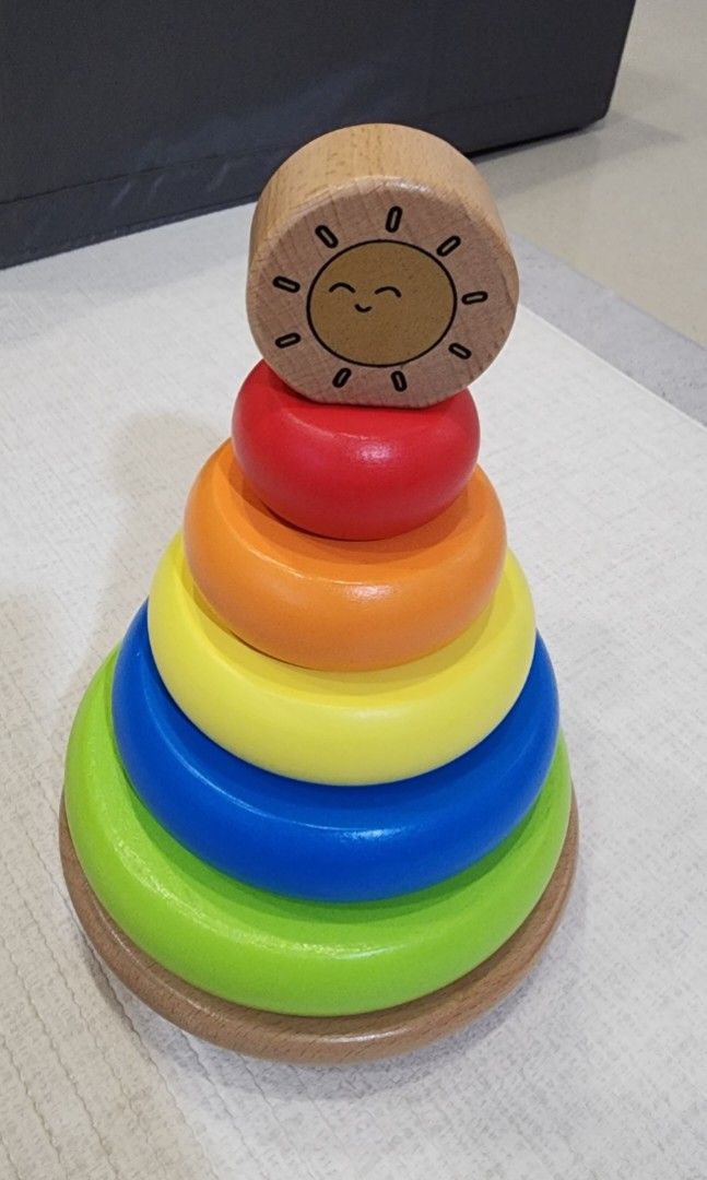 ELC Wooden Stacking Rings, Babies & Kids, Infant Playtime on Carousell