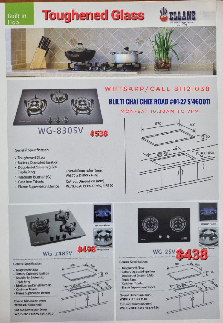 Ellane Builtin 2 Burner 3 Burner Gas Hob Gas Stove Free Delivery With