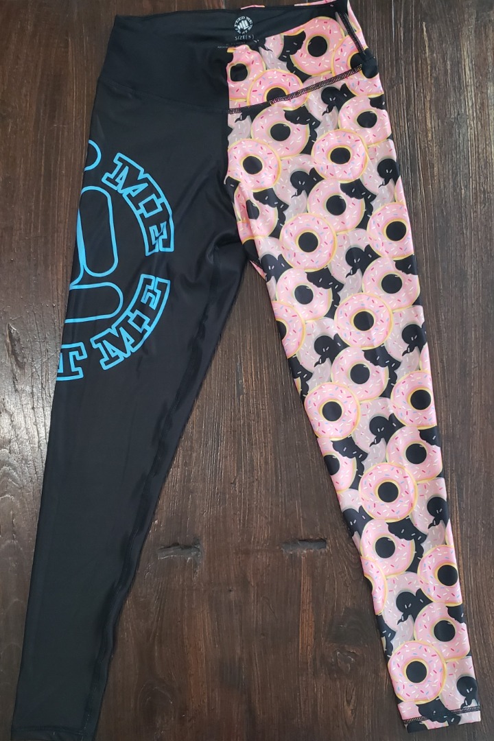 Feed Me Fight Me - Donuts Leggings - Womens Activewear / Gym Wear - Brand  New - Size S., Women's Fashion, Activewear on Carousell