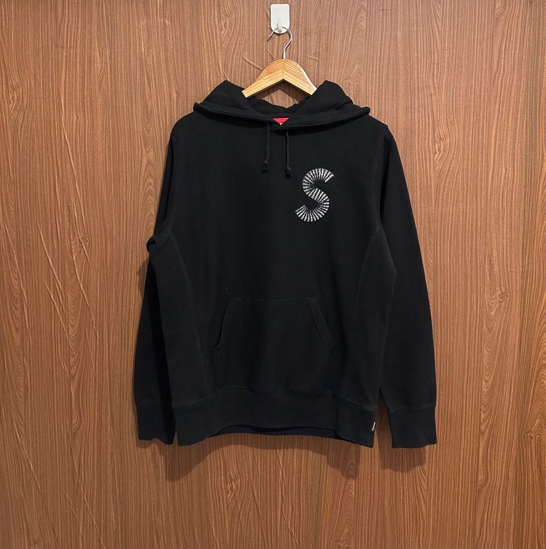 S Logo Hooded Sweatshirt Black Small
