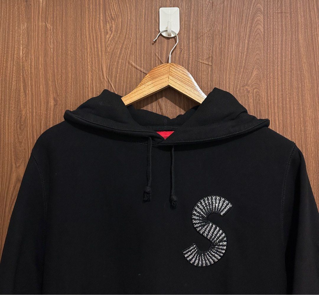 S Logo Hooded Sweatshirt Black Small