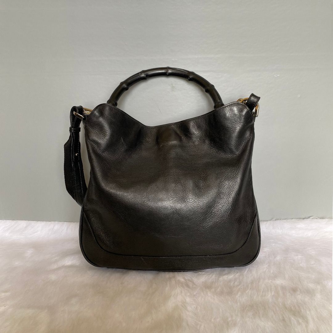 Gucci black bamboo handle bag sales