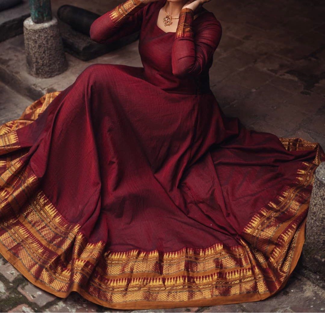 Maroon ethnic gown outlet