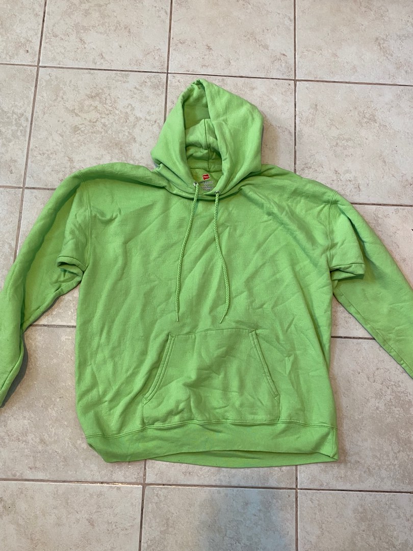Hanes Light Green Hoodie, Men's Fashion, Coats, Jackets and Outerwear ...