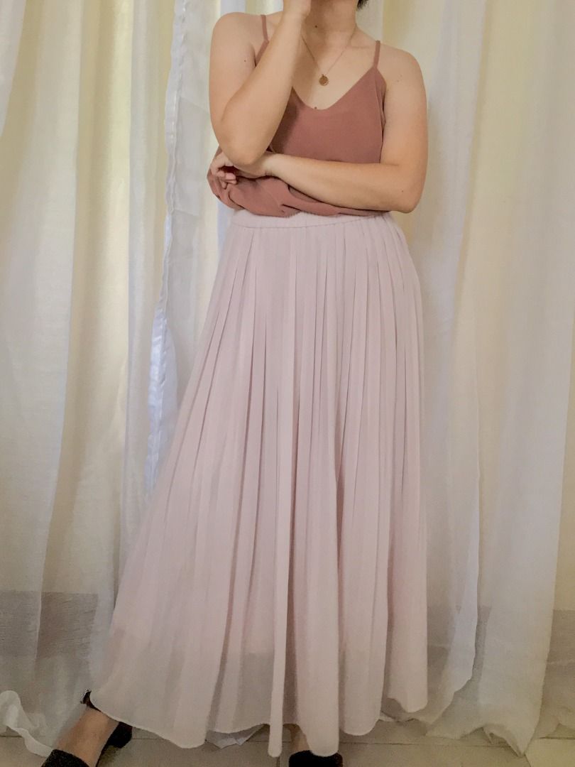 High waist clearance chiffon pleated skirt