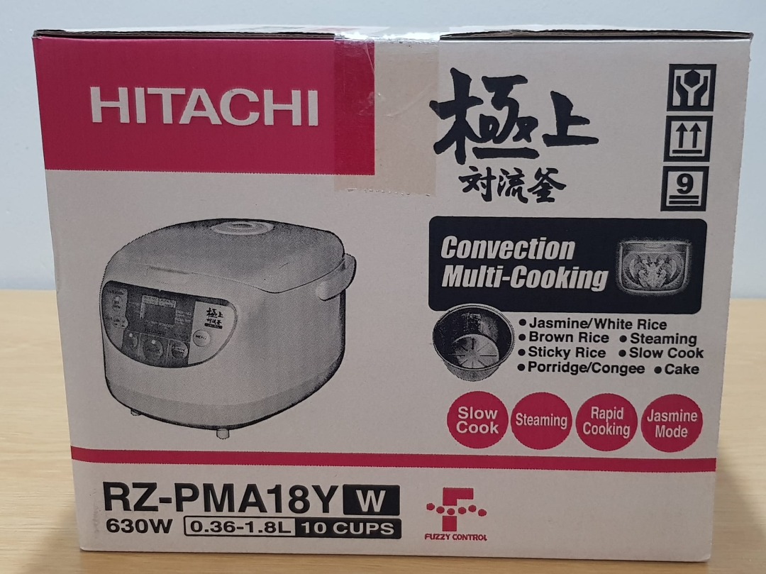 Hitachi 1.8L White Rice Cooker RZPMA18Y Brand New, TV & Home