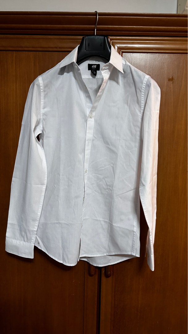 H&m mens white dress sale shirt