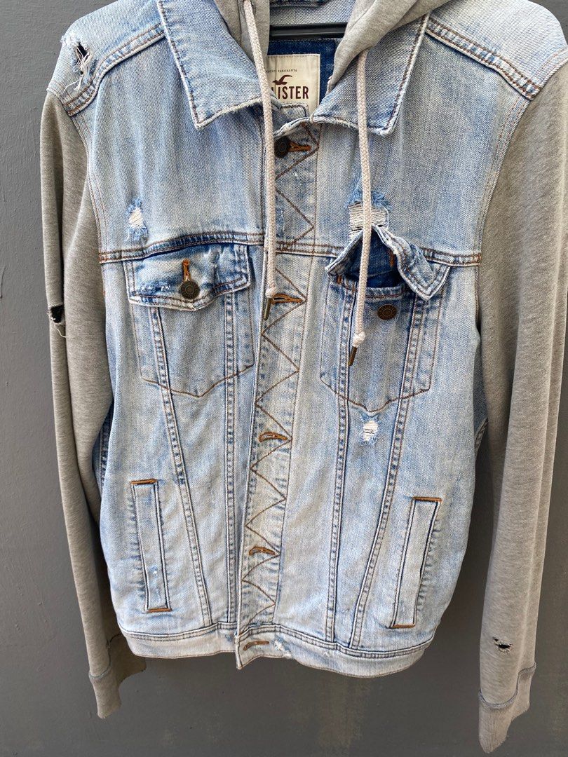 Hollister Twofer Hooded Jacket ($30) ❤ liked on Polyvore featuring  outerwear, jackets, hollister, black, denim jacket, f… | Jackets, Girls  jacket, Outerwear jackets