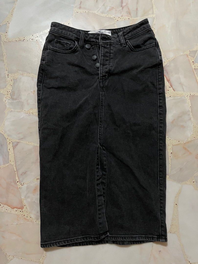 Hollister black jean shop skirt