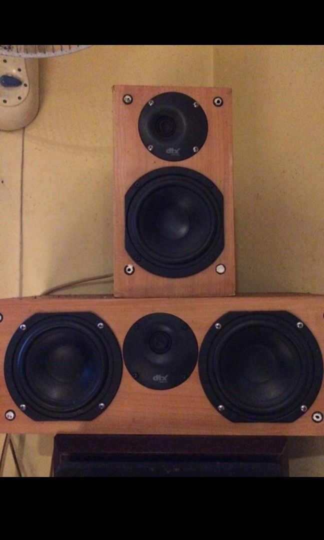 Home theater speaker (Category: Soundbars, Speakers & Amplifiers) located in Quezon City. Submitted by mysticdeer.6d7f47 (Listing ID 1258754071, Image 3). Description: Daichi DTX Home Theater Speaker Floorstand-2pcs Bookshelf- 2pcs Center- 1 Piece .