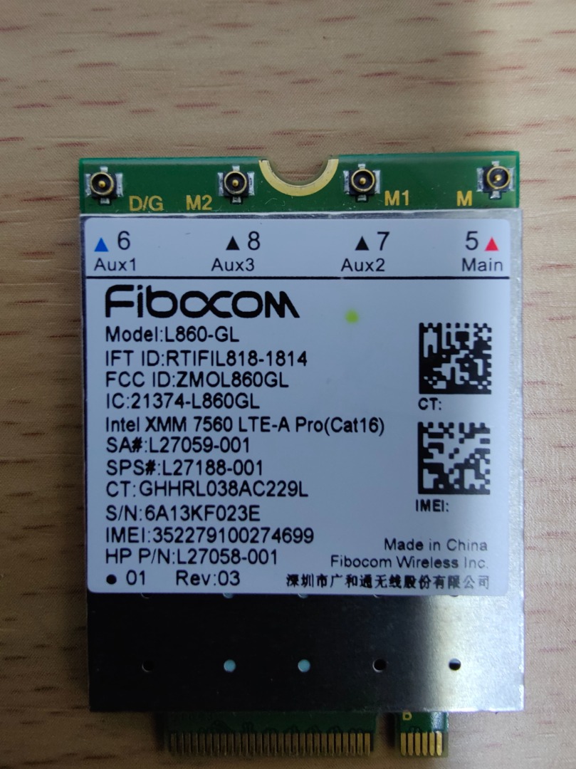 HP Fibocom L860-GL CAT16 M.2 WWAN, 電腦＆科技, 電腦周邊及配件, Wifi及上網相關產品 - Carousell