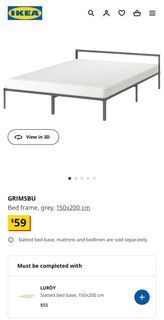 Ikea Grimsbu Queen Size Bed Frame