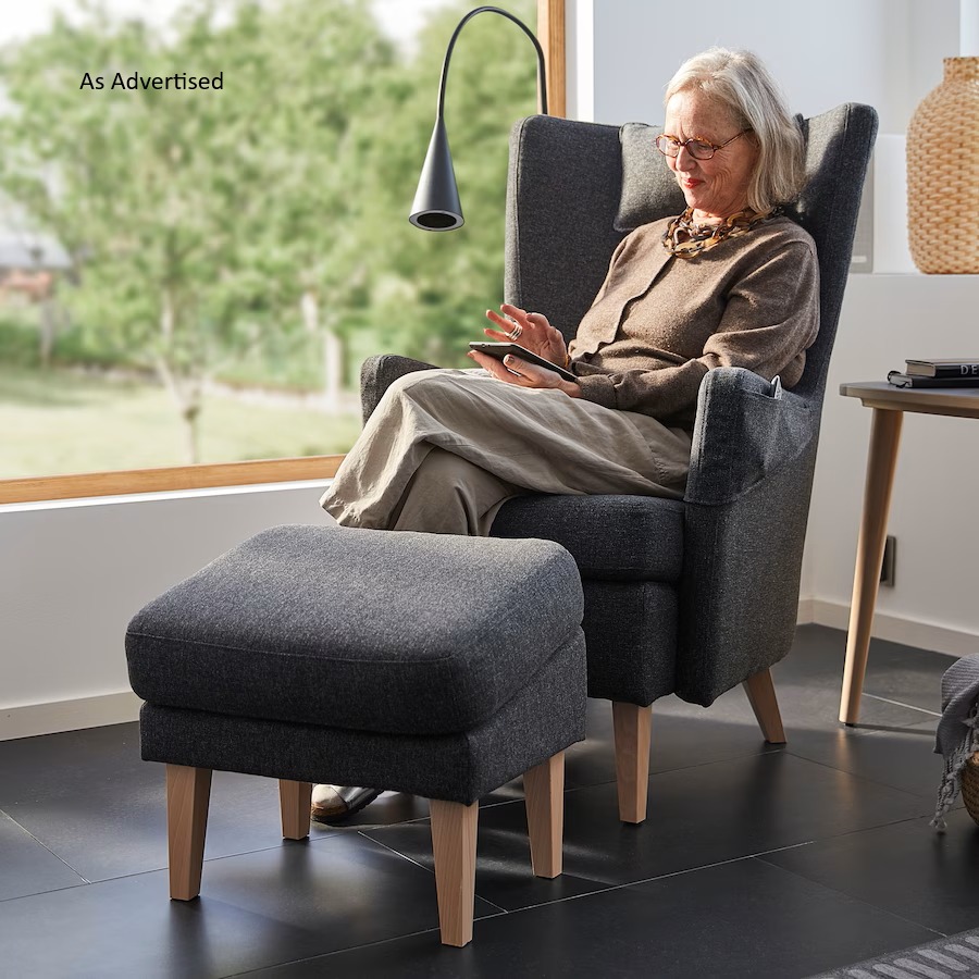 Ikea Omtanksam Arm Chair Set Chair and Footstool Furniture