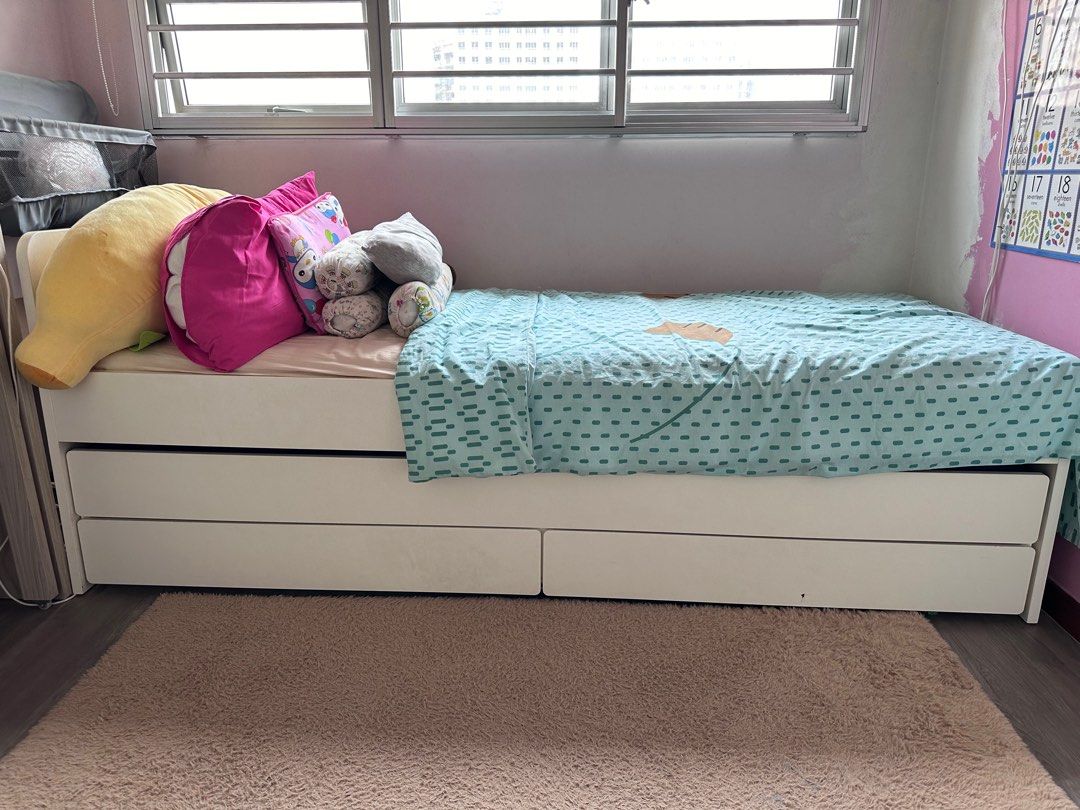 Ikea pull out bed with storage, Babies & Kids, Baby Nursery & Kids