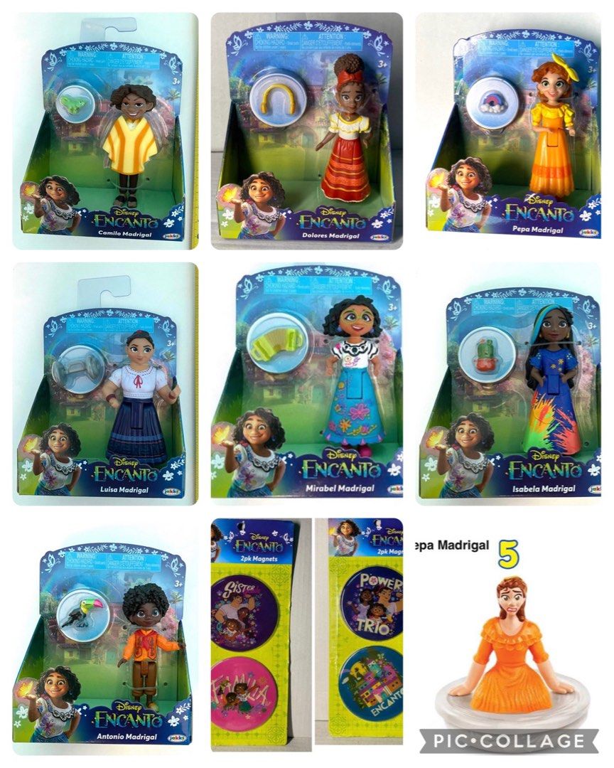 Jakks pacific Disney Encanto 3-Inch Mini Figure Mirabel Madrigal, Luisa,  Antonio, Pepa, Isabela , Camilo, Dolores Madrigal(each . McDonald’s NO. 5 
