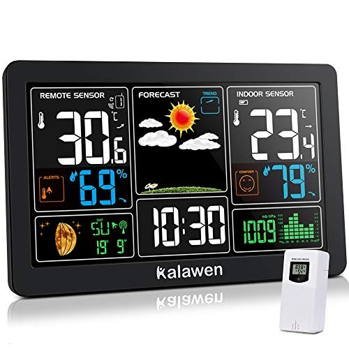 Weather Station With Outdoor Indoor Sensor, Msf Wireless Digital Alarm  Clock, Barometer, Temperature, Humidity Monitor, Weather Forecast For Home  Gard