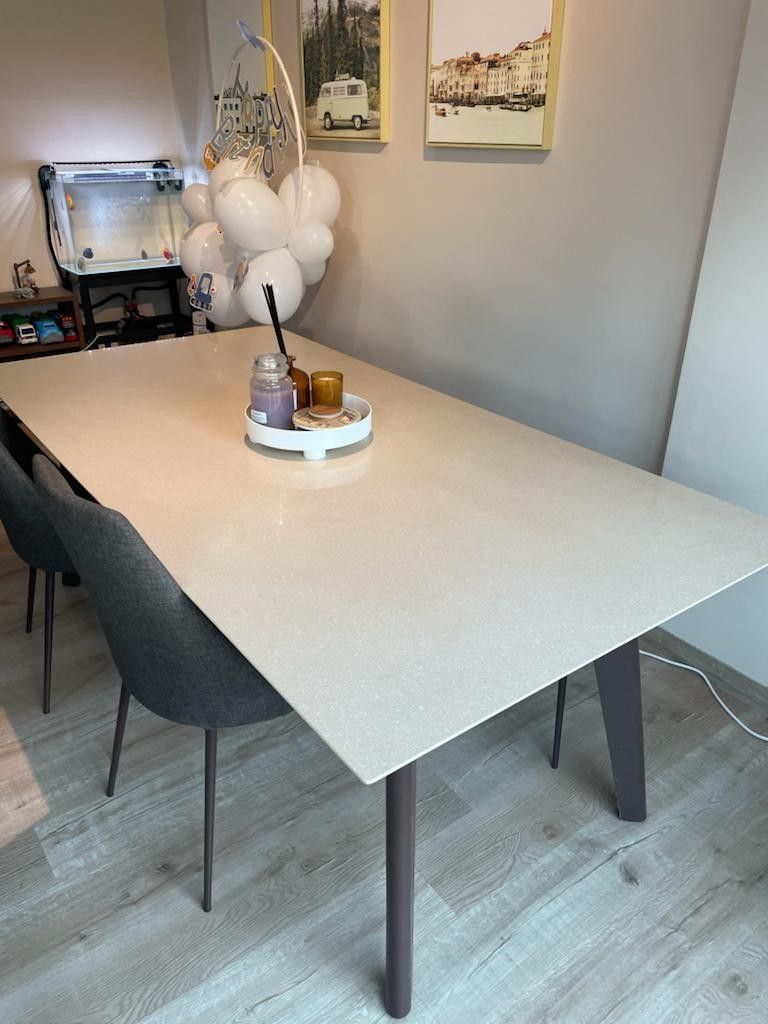 Kay Quartz Top Dining Table with Chairs, Furniture & Home Living ...
