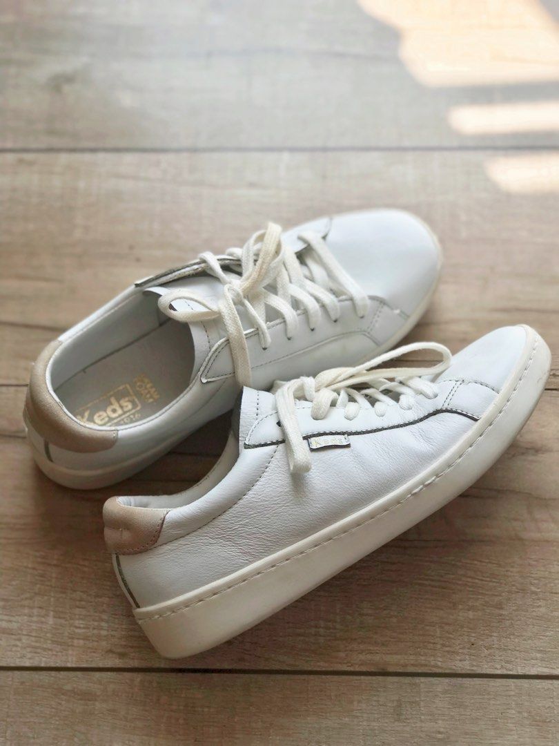 Keds white sneakers leather clearance