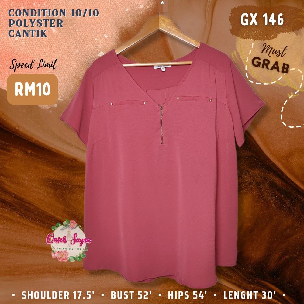 Ladies Blouse Plussize GX 124, Women's Fashion, Tops, Blouses on Carousell