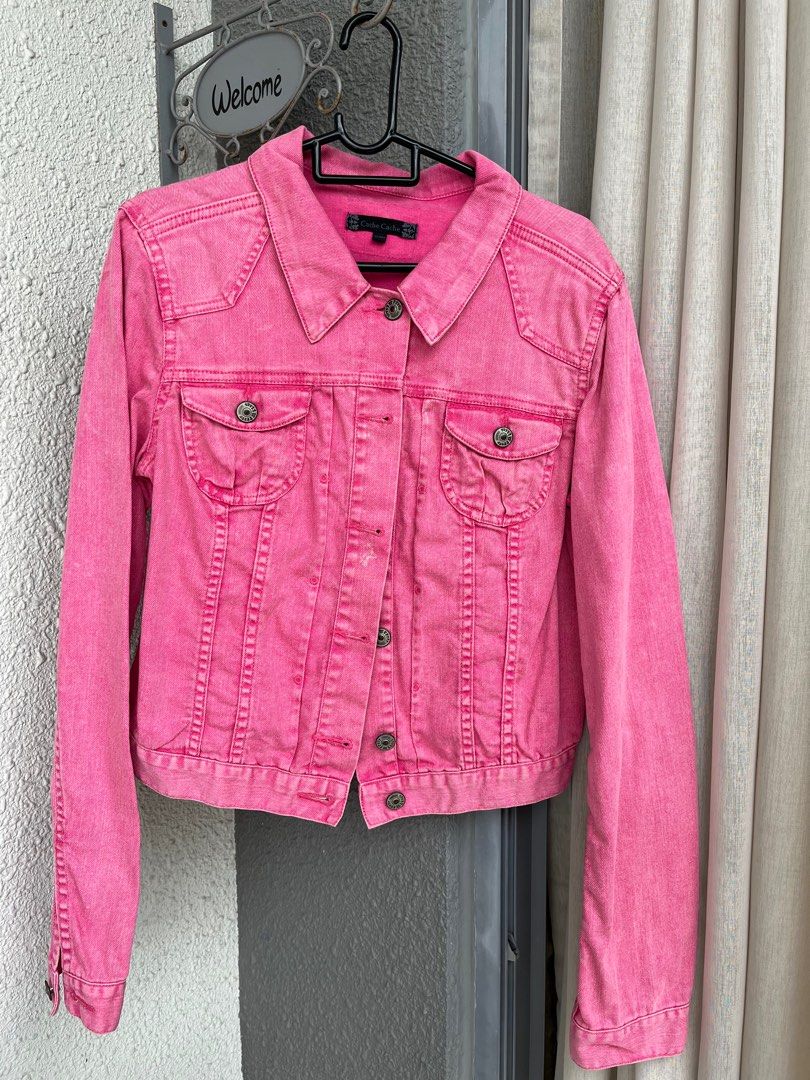 Cheap pink hotsell denim jacket