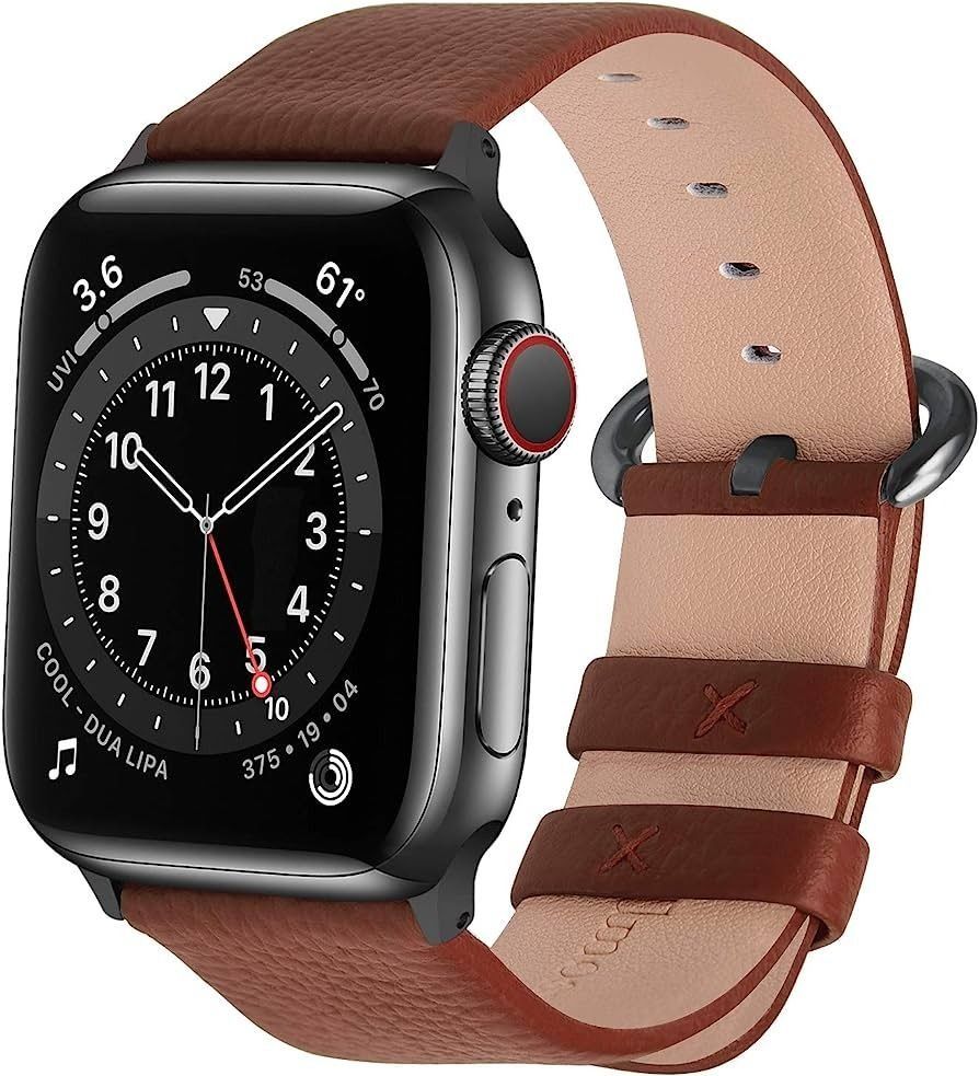 Leather Bands iWatch Strap 38mm 40mm 41mm iWatch Band Series SE 7 6 5 4 3 2 1 Mobile Phones Gadgets Wearables Smart Watches on Carousell