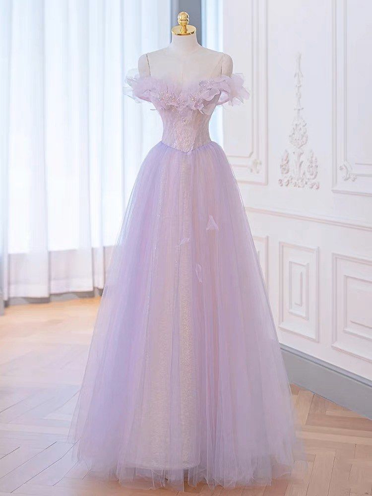 Purple ball gown prom dresses hot sale
