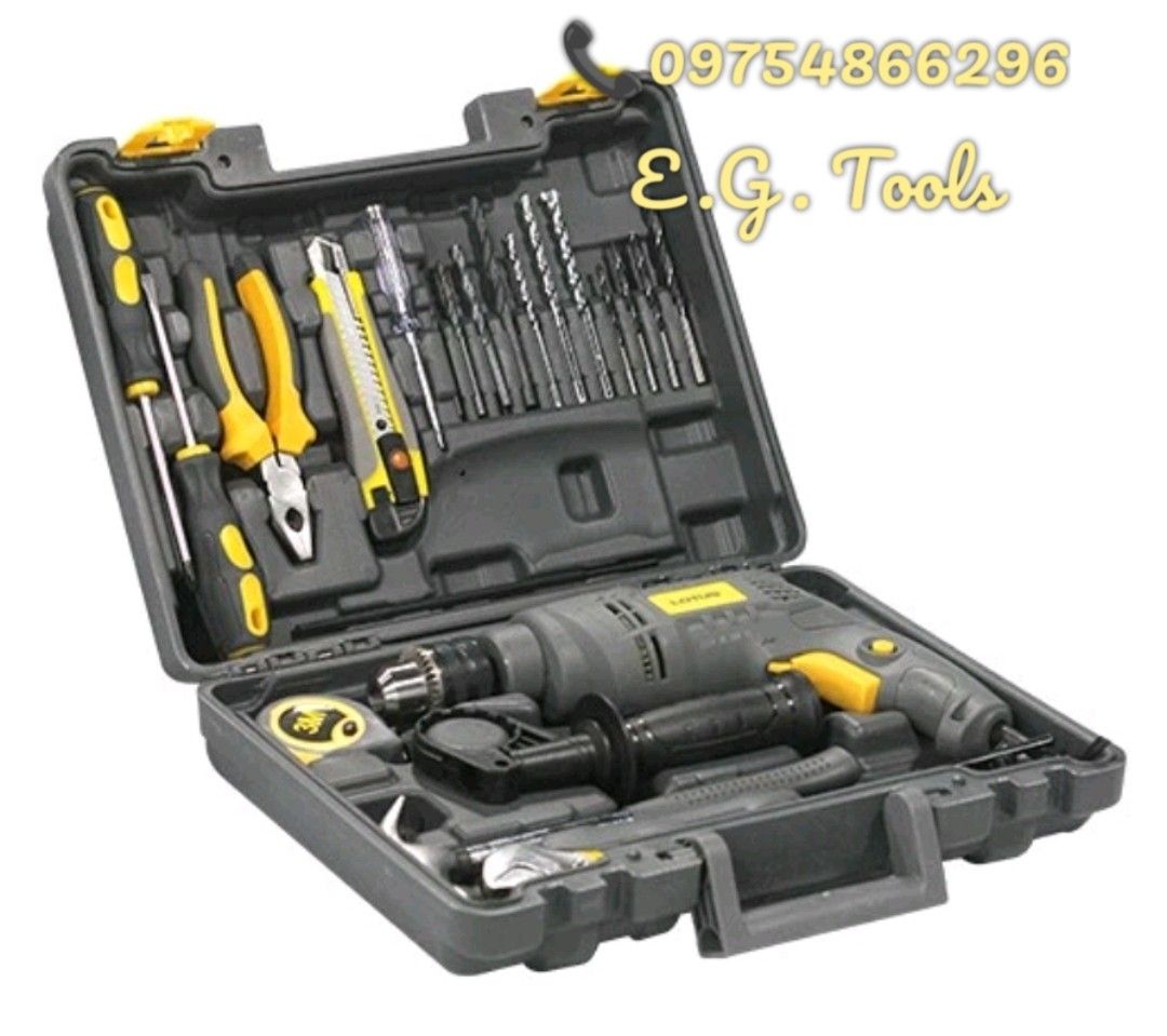 LOTUS 650W 13mm. Impact Drill w 22pcs. DIY Tool Kit LTHD650XL Commercial Industrial Construction Tools Equipment on Carousell